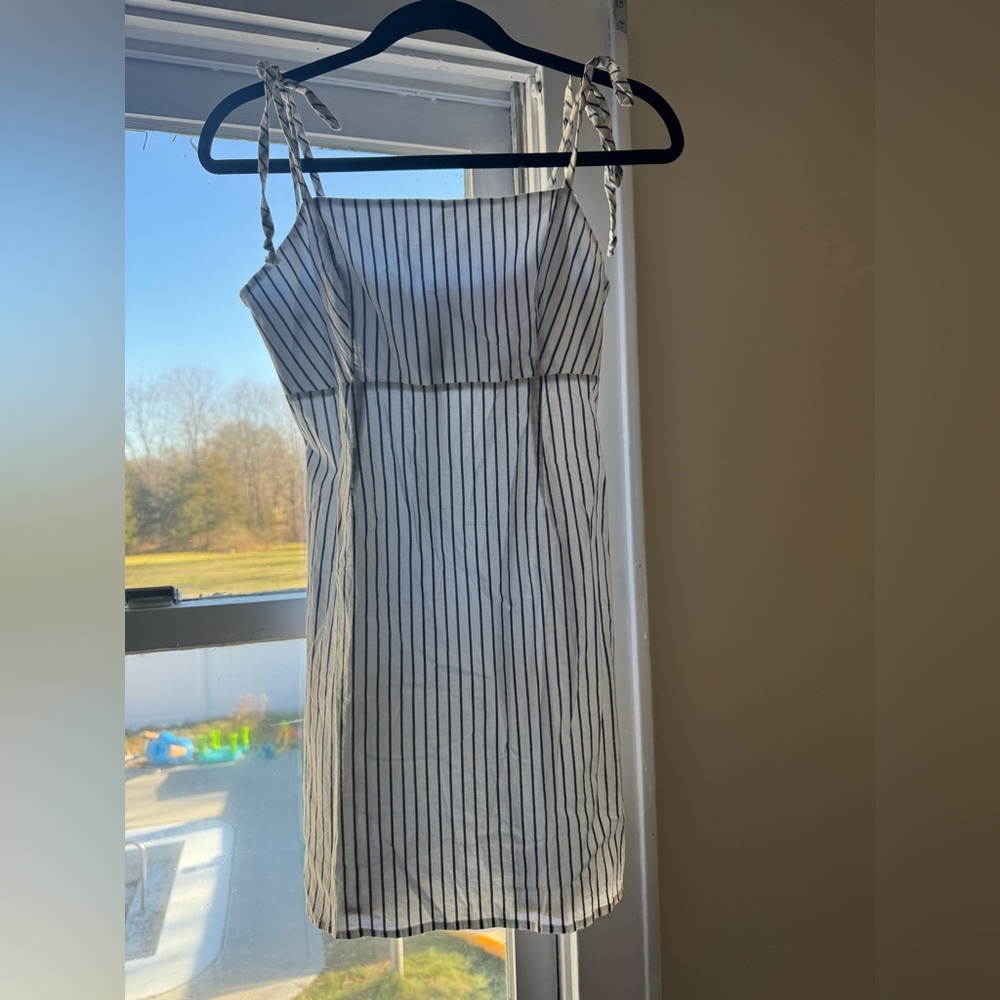 Lottie Moss Grey and White Striped Dress